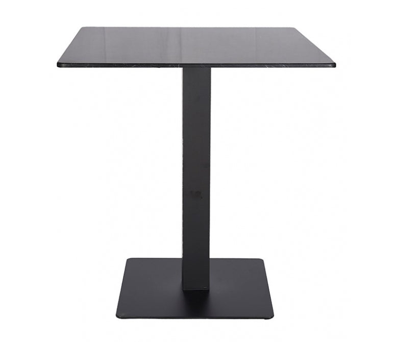 Tavolo bar in acciaio nero Queen piano in marmo quadrato 70x70
