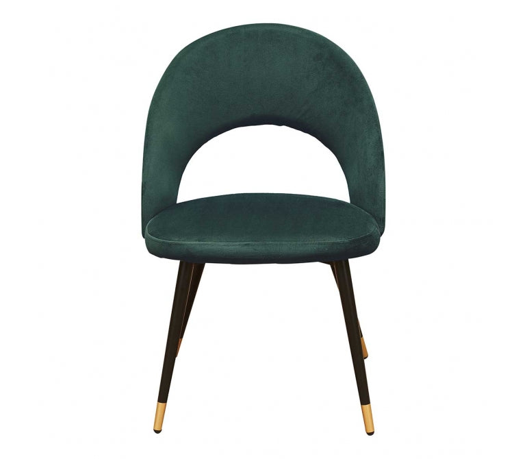 Cadeira de jantar de veludo verde Brooky