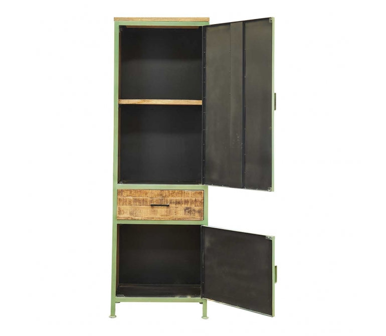 Armoire à 2 portes Monka avec bloc-tiroirs vintage