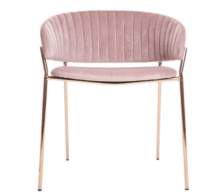 Cadeira de Jantar em Veludo Shell Pink