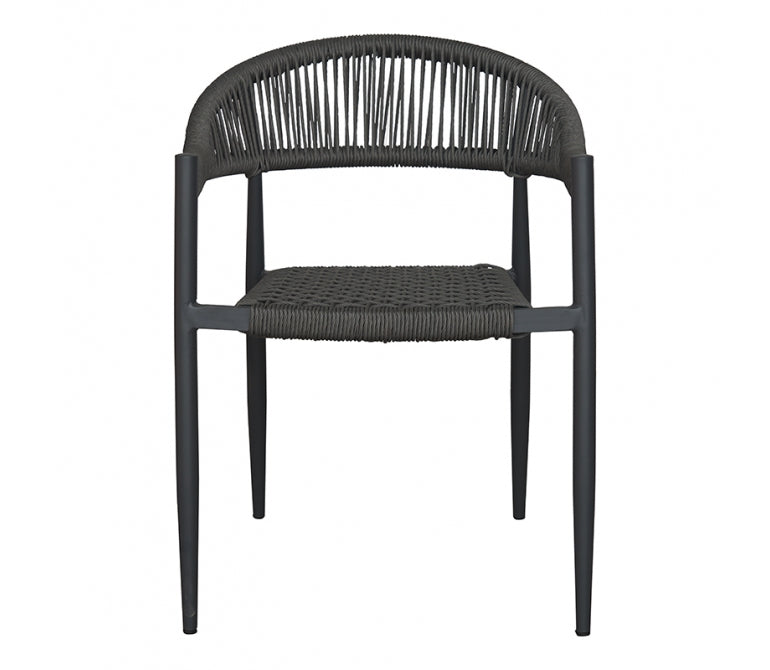 Cadeira de jantar de jardim exterior com apoios de braços Moly grey