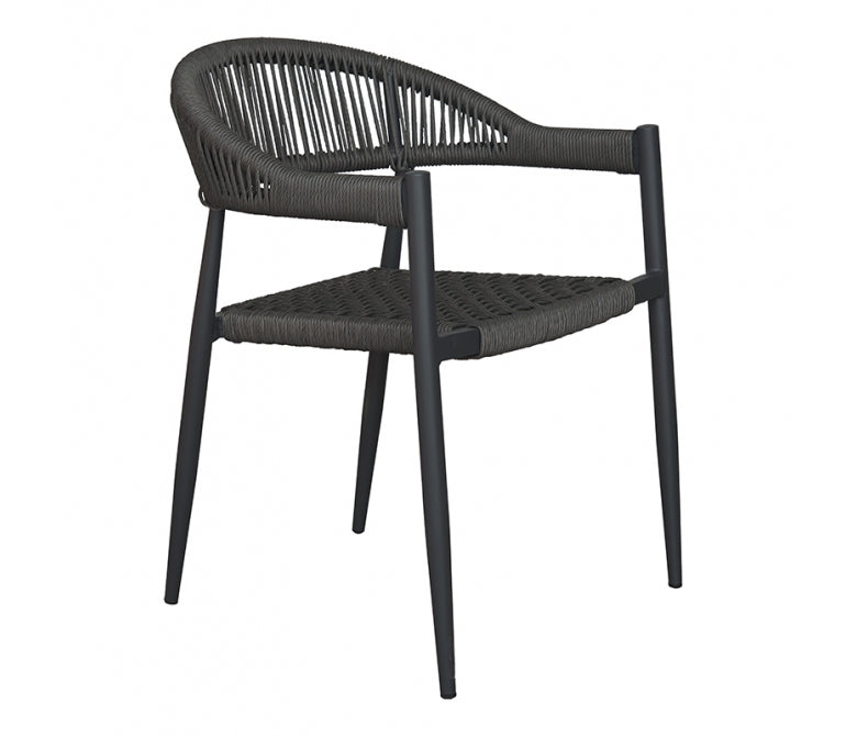 Cadeira de jantar de jardim exterior com apoios de braços Moly grey