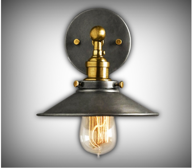 Pendient industriële vintage wandlamp
