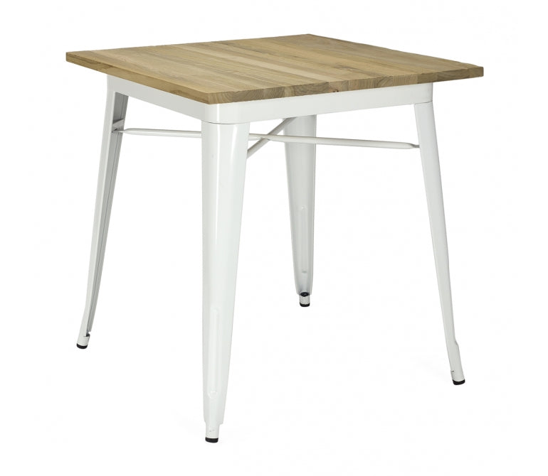 Table de bar 70 cm Nux bois naturel blanc