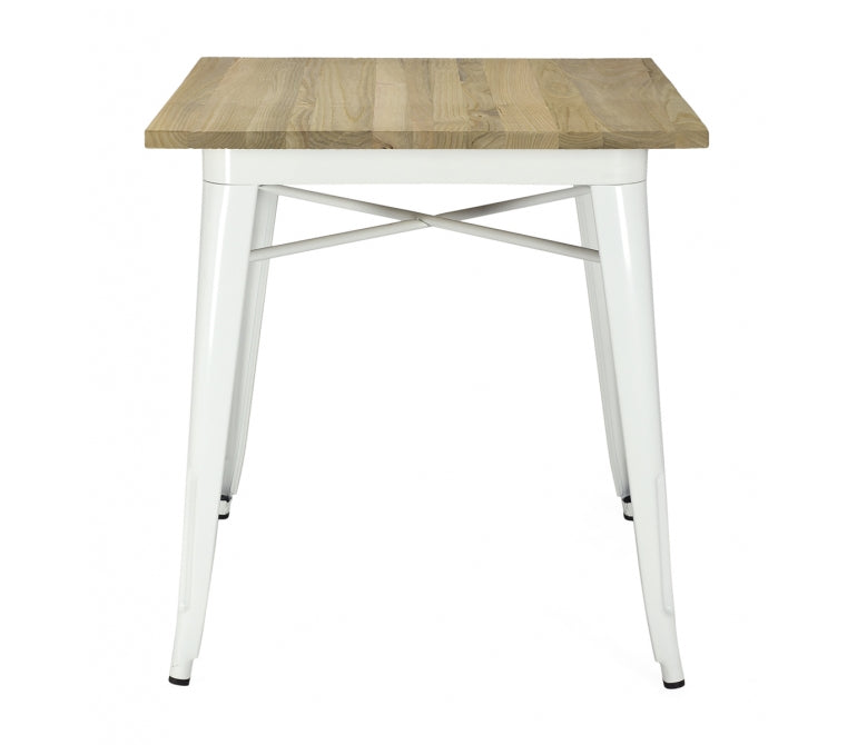 Table de bar 70 cm Nux bois naturel blanc
