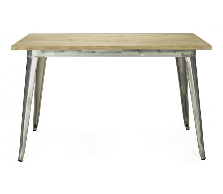 Vieille Table Nux 120 galvanisé bois naturel Galvanisé