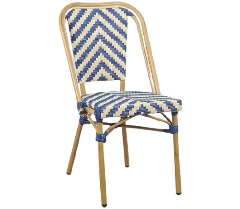 Chaise de terrasse parisienne Fenz bleue