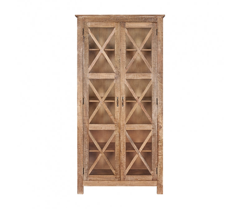 Armário de armário de madeira e portas de vidro Driss