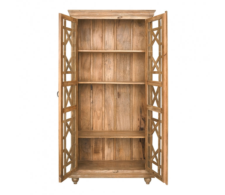 Armário de exposição de armário de madeira de manga de linho