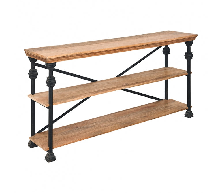 Consola de madera de mango y acero Mercurio
