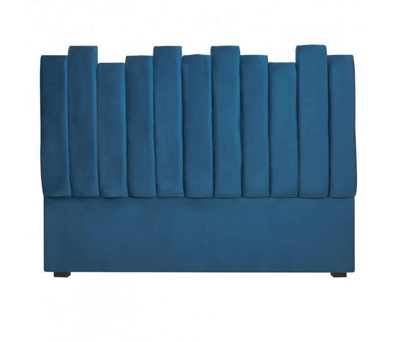 Cabeceira de cama de veludo azul Jarald