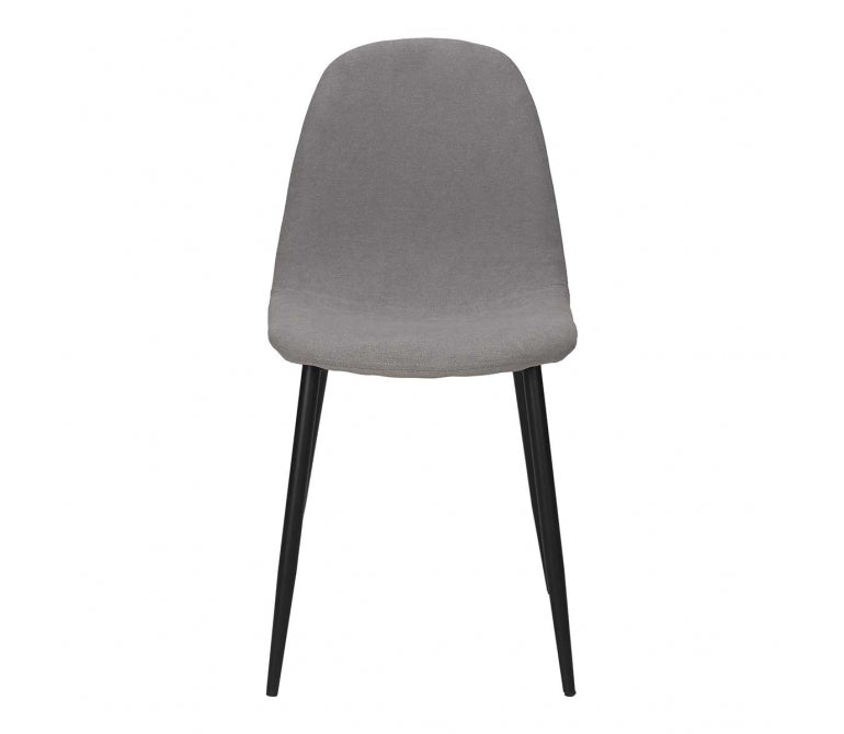 Cadeira de jantar Minna tecido preto de aço cinzento