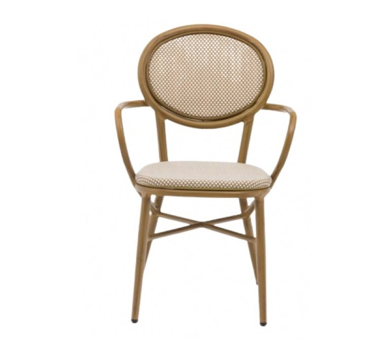 Cadeira textil parisiense com braços Shanna
