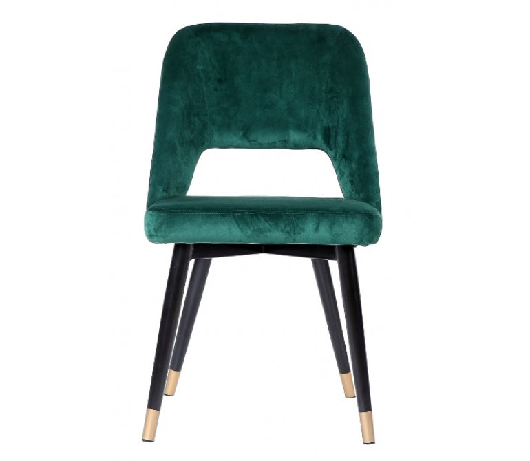 Cadeira de jantar de veludo Vasanti verde