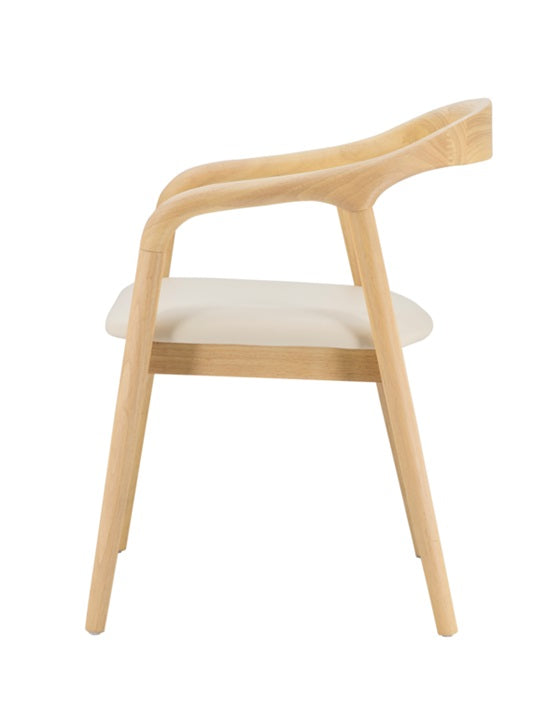 Cadeira de jantar de madeira com apoios de braços Mova natural