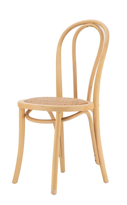 Cadeira de jantar Eliot de madeira natural e de rotim