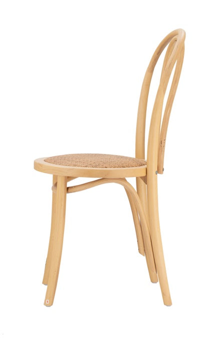 Chaise de salle à manger Eliot en bois naturel et rotin