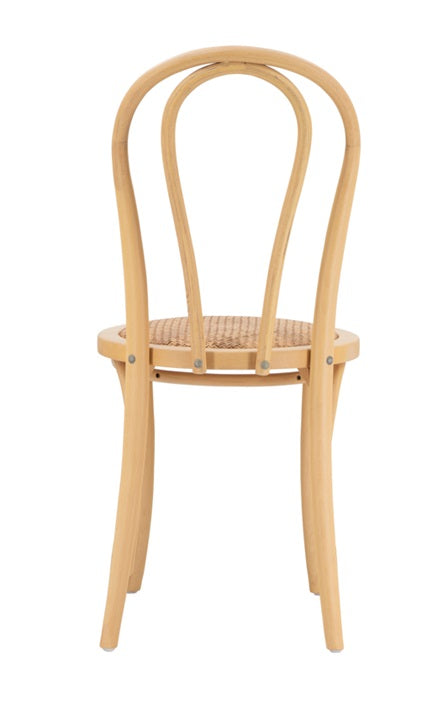 Cadeira de jantar Eliot de madeira natural e de rotim