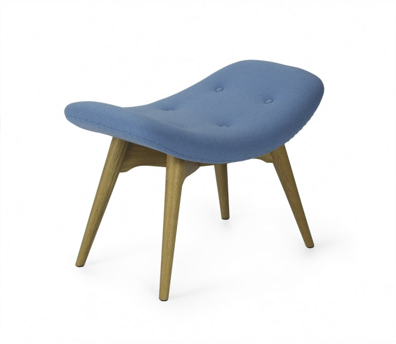 Design fauteuil met voetenbank Feder