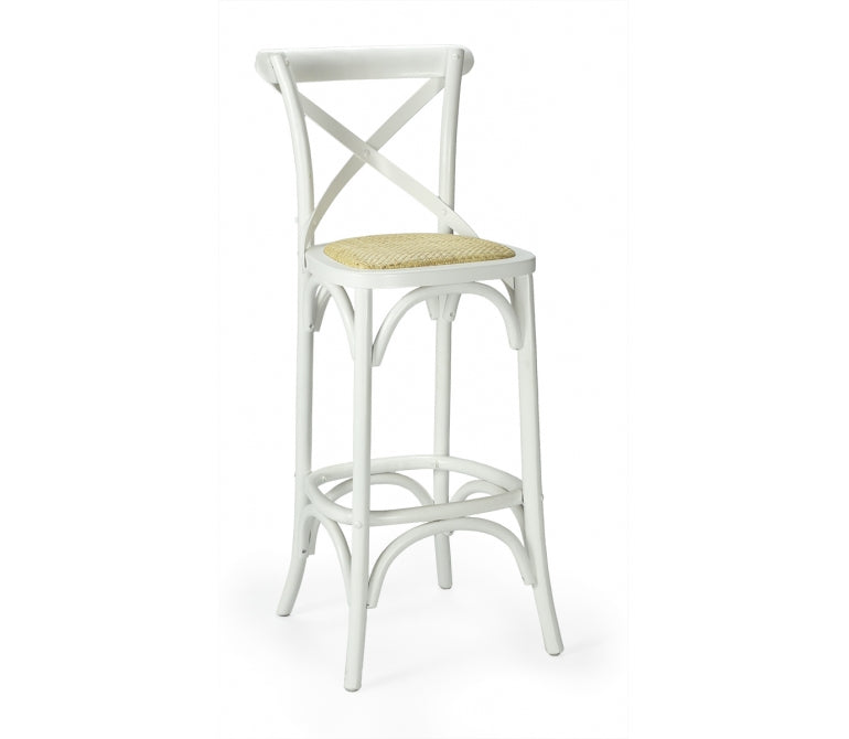 Vintage cross high bar stool white